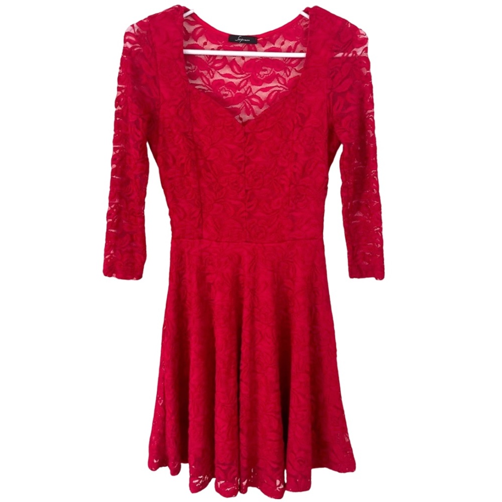 Soprano Lace Dress sz Small Red EUC